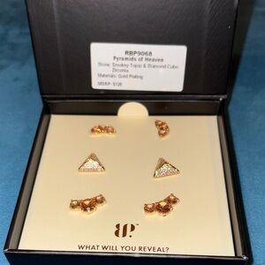Pyramids of Heaven Gold Plated Earrings